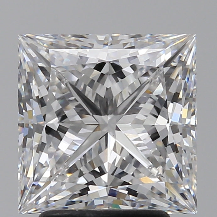3.09 Carat Princess Lab Diamond with  Cut Diamond in 14KT  view 1

