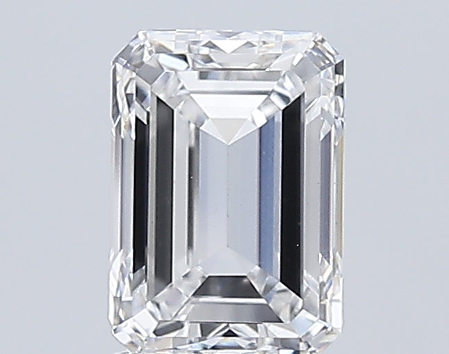 3.0 Carat Emerald Lab Diamond with  Cut Diamond in 14KT  view 1

