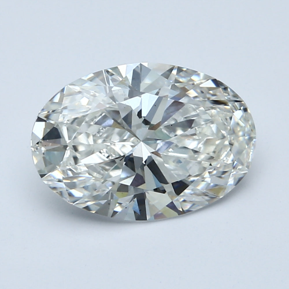 3.05 Carat Oval Lab Diamond with  Cut Diamond in 14KT  view 1
