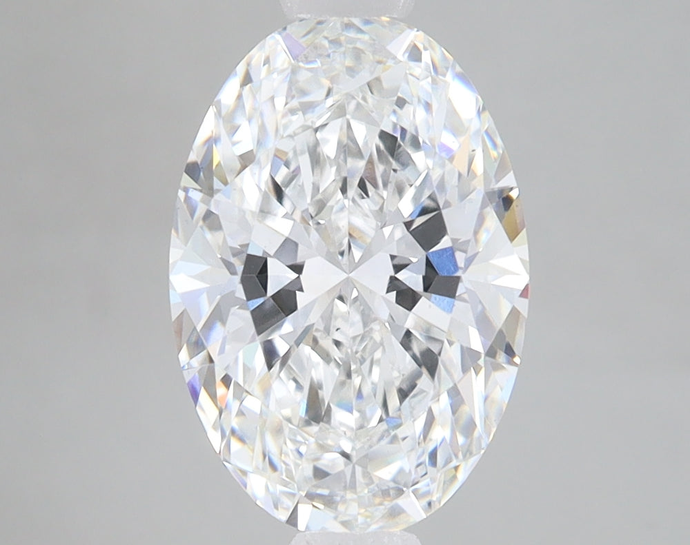 2.58 Carat Oval Lab Diamond with  Cut Diamond in 14KT  view 1
