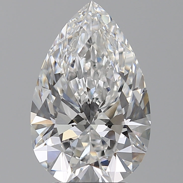 3.57 Carat Pear Lab Diamond with  Cut Diamond in 14KT  view 1
