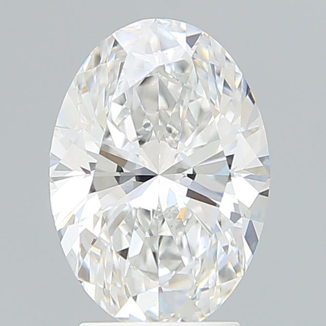 3.0 Carat Oval Lab Diamond with  Cut Diamond in 14KT  view 1
