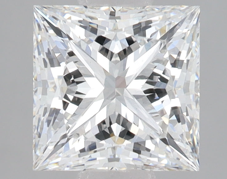 2.52 Carat Princess Lab Diamond with  Cut Diamond in 14KT  view 1
