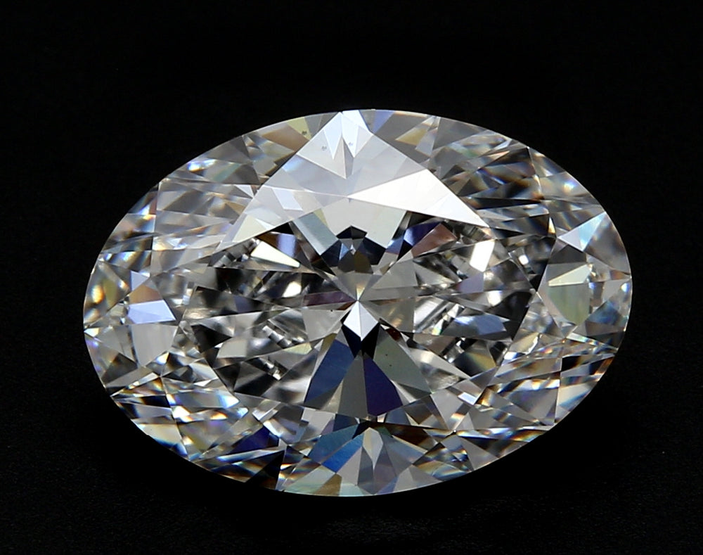 3.04 Carat Oval Lab Diamond with  Cut Diamond in 14KT  view 1
