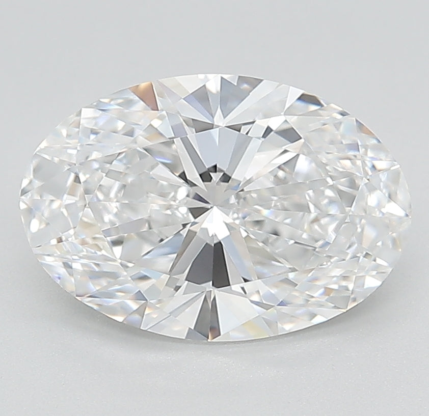 2.65 Carat Oval Lab Diamond with  Cut Diamond in 14KT  view 1
