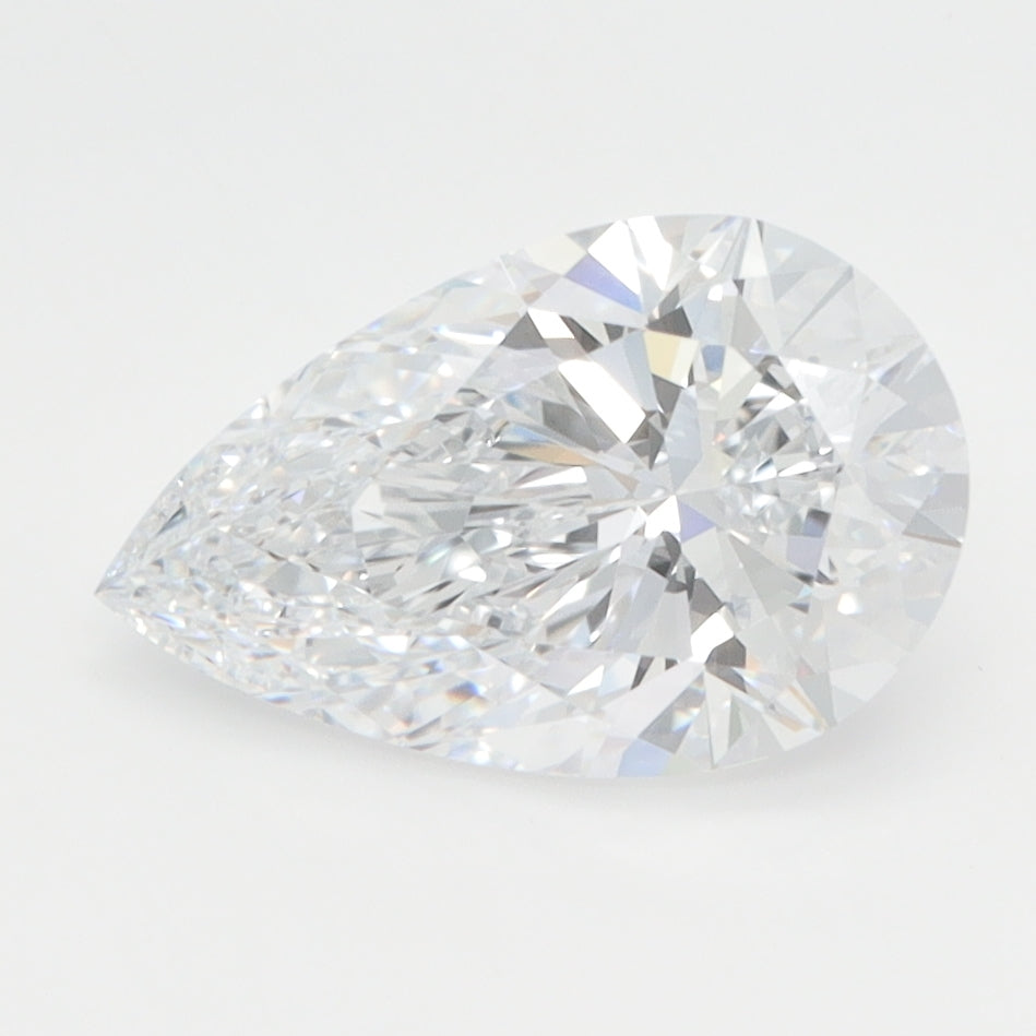 2.0 Carat Pear Lab Diamond with  Cut Diamond in 14KT  view 1

