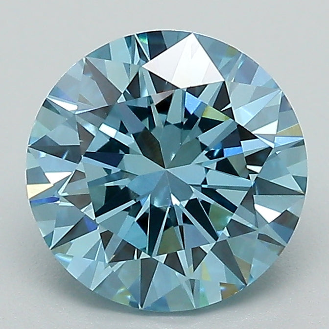 2.01 Carat Round Lab Diamond with  Cut Diamond in 14KT  view 1
