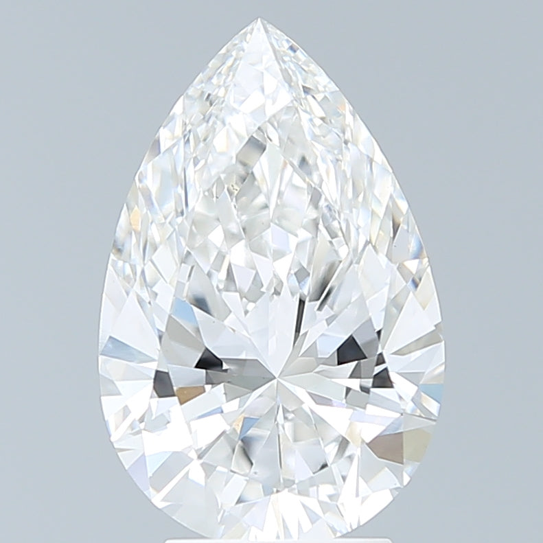 3.81 Carat Pear Lab Diamond with  Cut Diamond in 14KT  view 1
