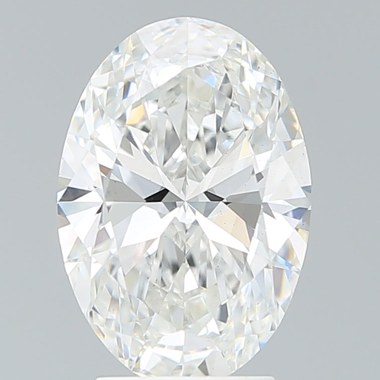 3.18 Carat Oval Lab Diamond with  Cut Diamond in 14KT  view 1
