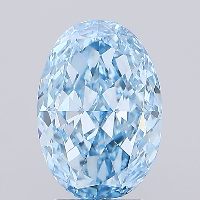 2.94 Carat Oval Lab Diamond with  Cut Diamond in 14KT  view 1
