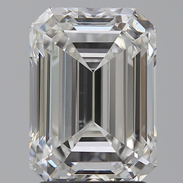 2.53 Carat Emerald Lab Diamond with  Cut Diamond in 14KT  view 1
