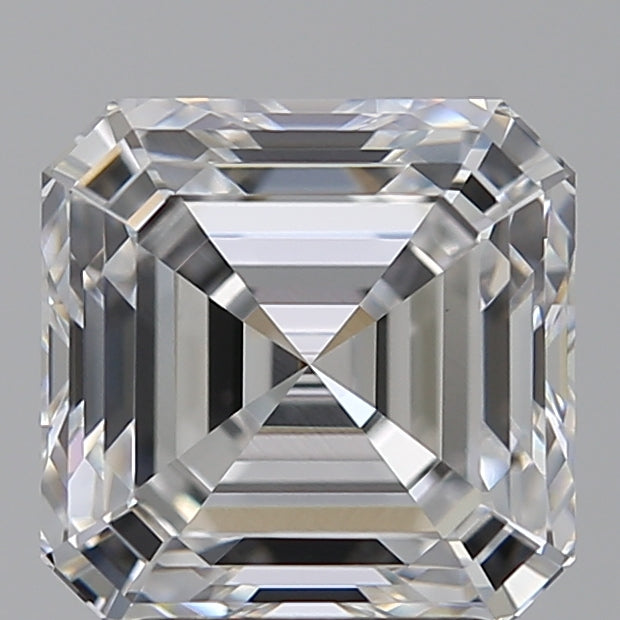 3.01 Carat Asscher Lab Diamond with  Cut Diamond in 14KT  view 1
