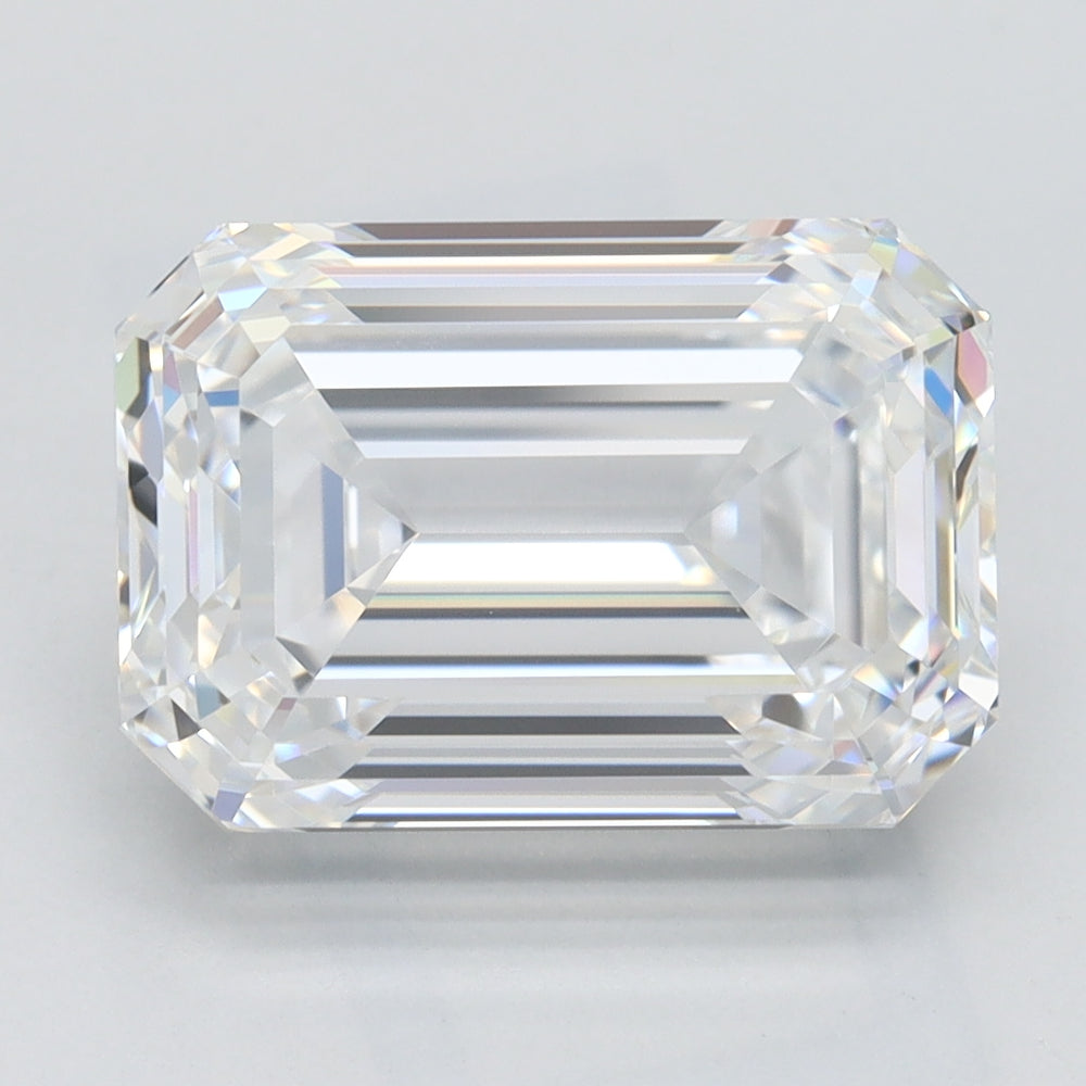 4.36 Carat Emerald Lab Diamond with  Cut Diamond in 14KT  view 1
