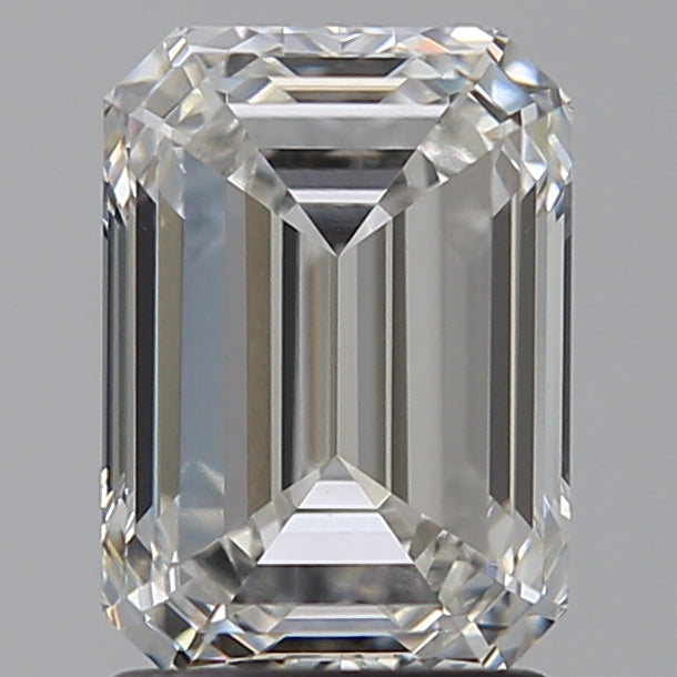 2.05 Carat Emerald Lab Diamond with  Cut Diamond in 14KT  view 1

