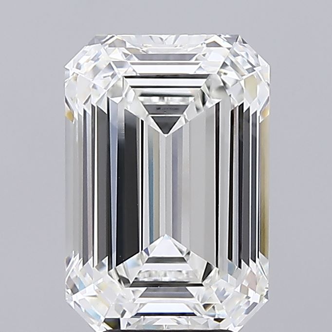 6.02 Carat Emerald Lab Diamond with  Cut Diamond in 14KT  view 1
