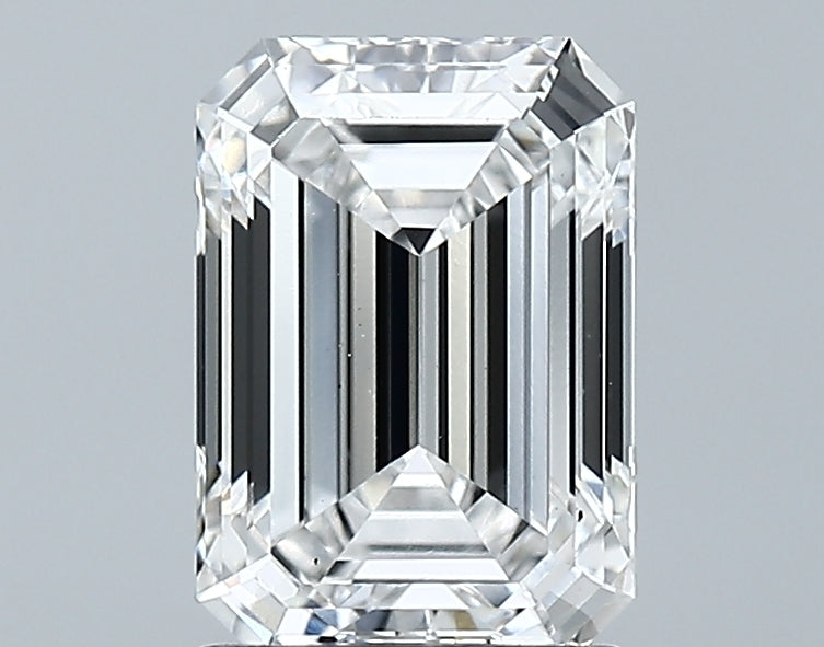 1.92 Carat Emerald Lab Diamond with  Cut Diamond in 14KT  view 1
