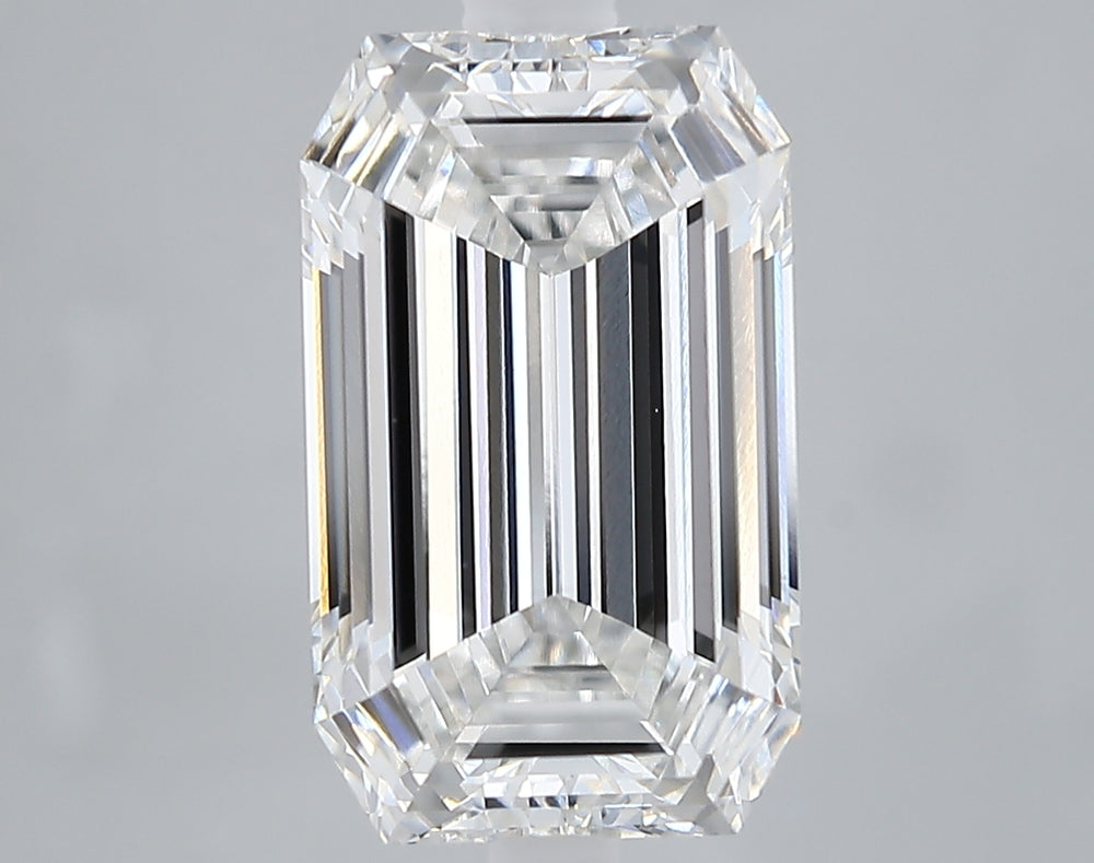 4.02 Carat Emerald Lab Diamond with  Cut Diamond in 14KT  view 1
