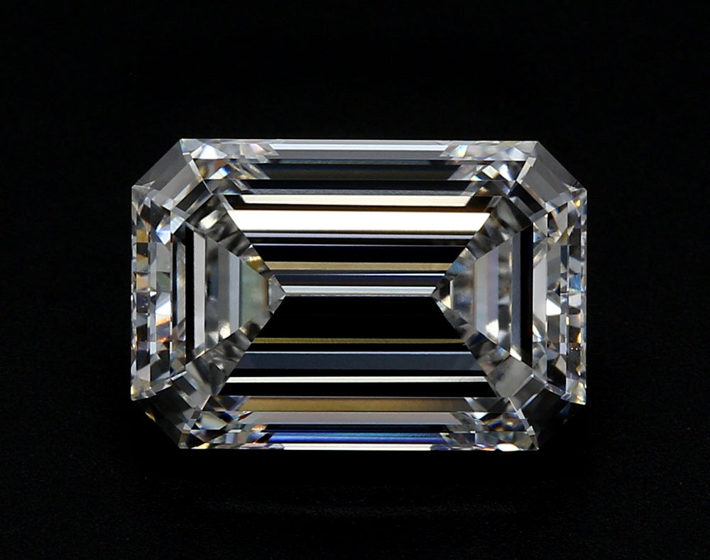 2.58 Carat Emerald Lab Diamond with  Cut Diamond in 14KT  view 1
