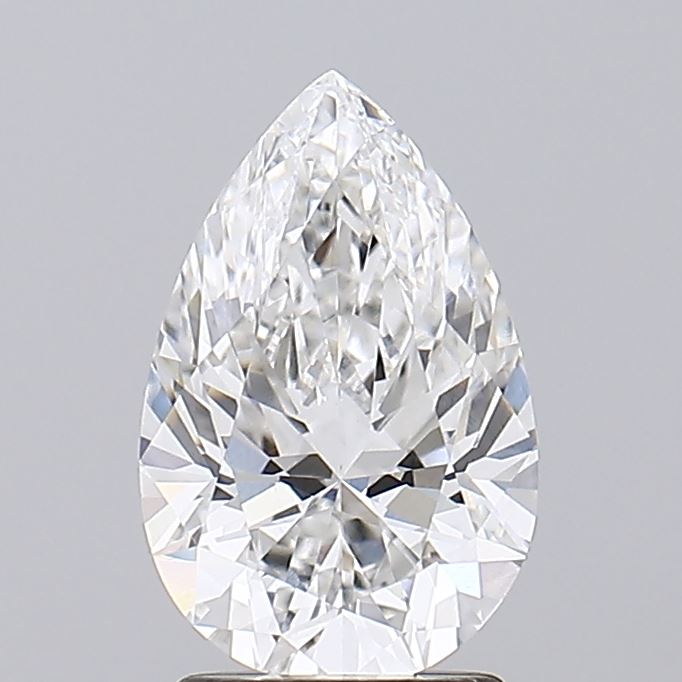 2.06 Carat Pear Lab Diamond with  Cut Diamond in 14KT  view 1
