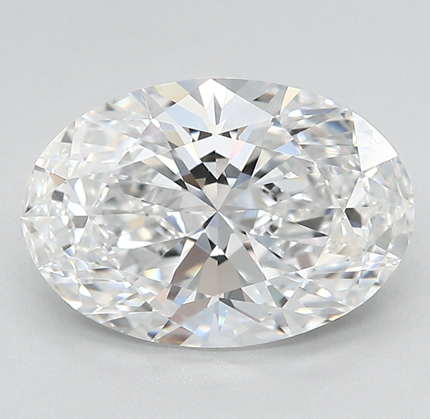3.06 Carat Oval Lab Diamond with  Cut Diamond in 14KT  view 1
