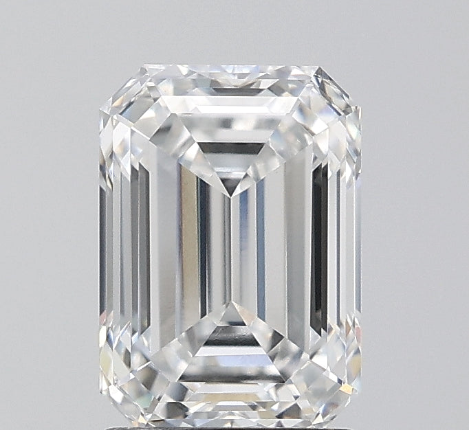 2.09 Carat Emerald Lab Diamond with  Cut Diamond in 14KT  view 1
