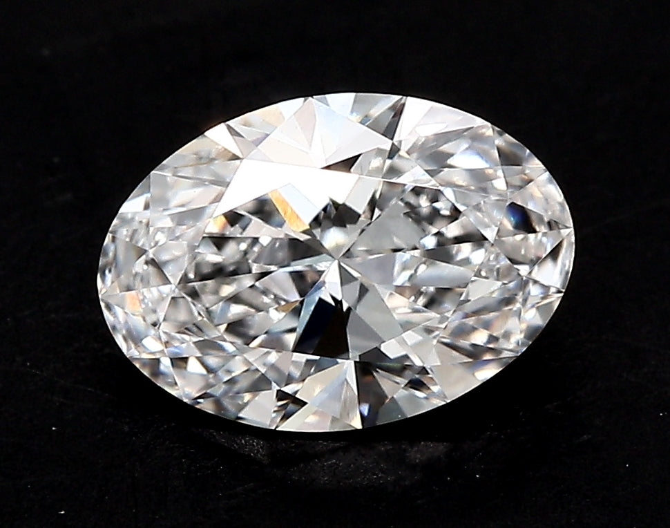 1.51 Carat Oval Lab Diamond with  Cut Diamond in 14KT  view 1
