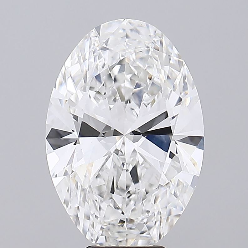 8.04 Carat Oval Lab Diamond with  Cut Diamond in 14KT  view 1
