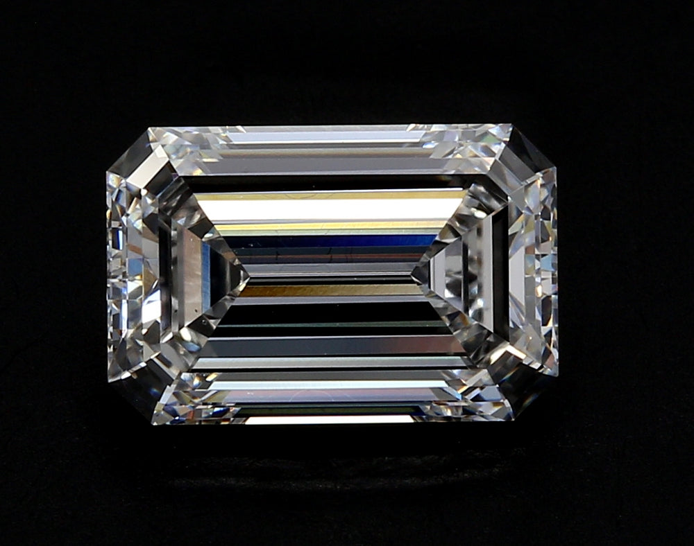 1.0 Carat Emerald Lab Diamond with  Cut Diamond in 14KT  view 1
