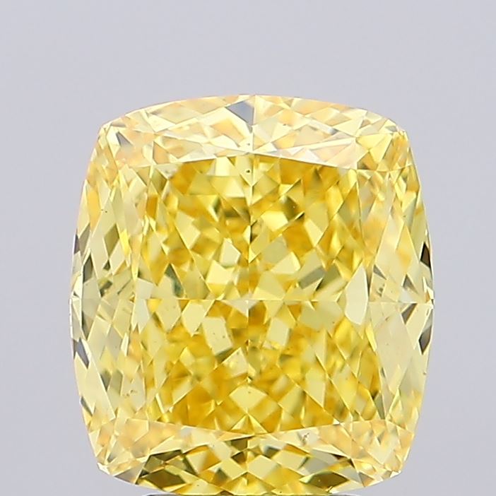 4.26 Carat Cushion Lab Diamond with  Cut Diamond in 14KT  view 1
