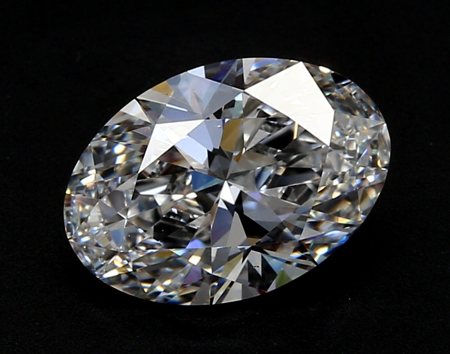 2.21 Carat Oval Lab Diamond with  Cut Diamond in 14KT  view 1
