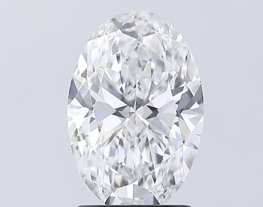 2.04 Carat Oval Lab Diamond with  Cut Diamond in 14KT  view 1

