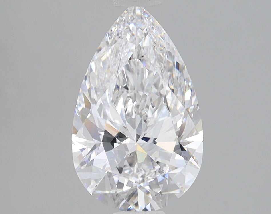 1.51 Carat Pear Lab Diamond with  Cut Diamond in 14KT  view 1
