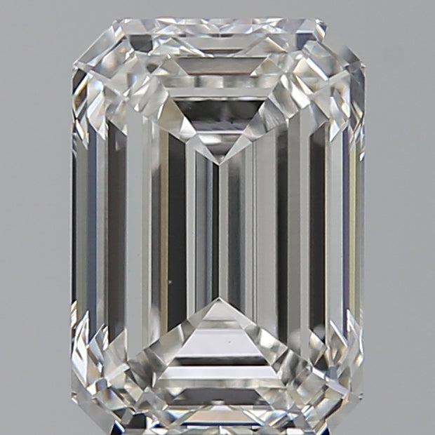 4.05 Carat Emerald Lab Diamond with  Cut Diamond in 14KT  view 1
