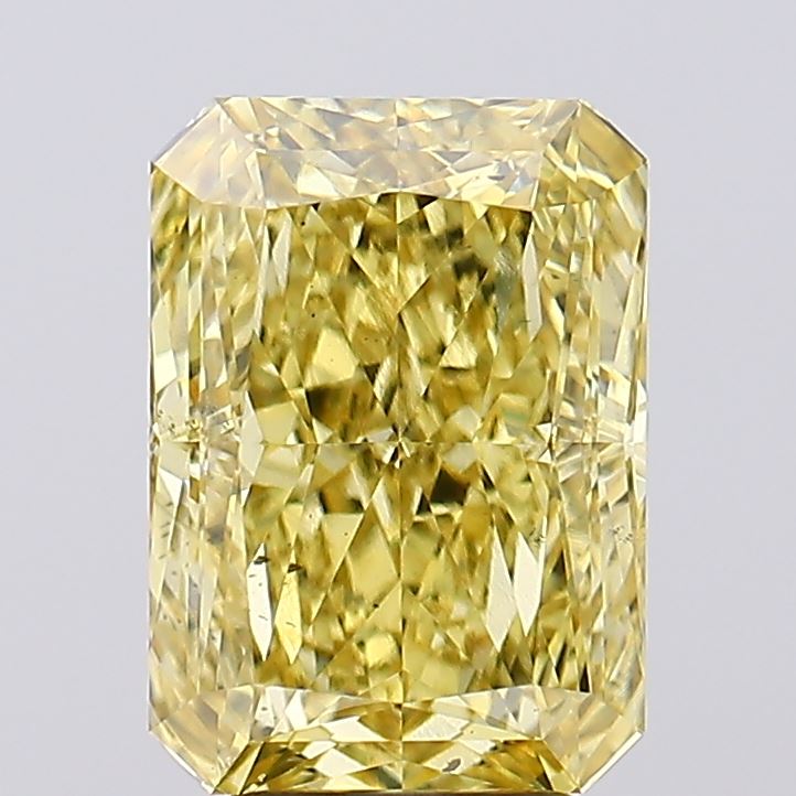 4.77 Carat Radiant Lab Diamond with  Cut Diamond in 14KT  view 1
