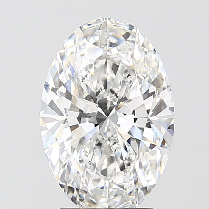 3.05 Carat Oval Lab Diamond with  Cut Diamond in 14KT  view 1
