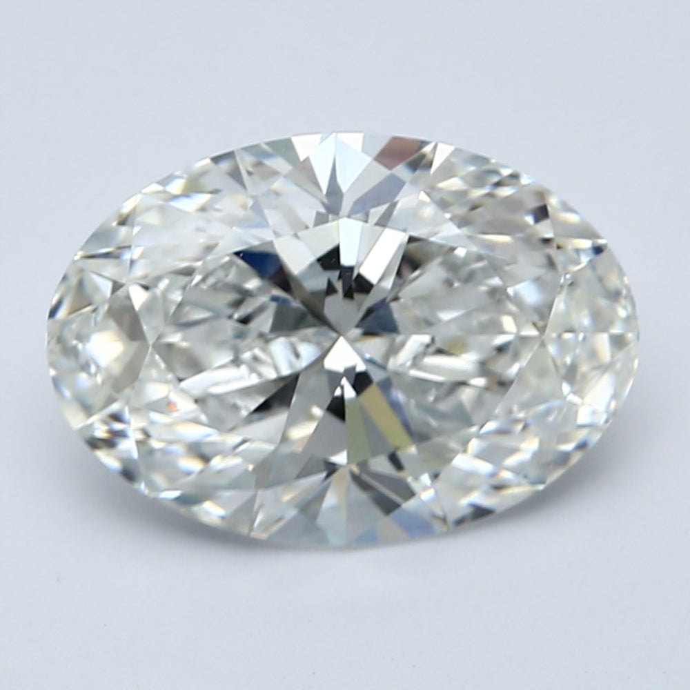 3.0 Carat Oval Lab Diamond with  Cut Diamond in 14KT  view 1
