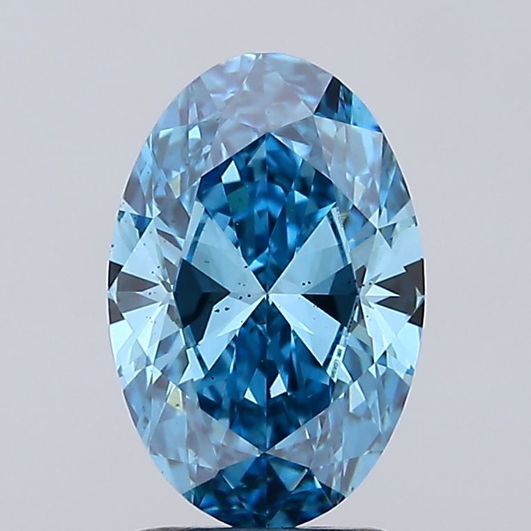 1.81 Carat Oval Lab Diamond with  Cut Diamond in 14KT  view 1
