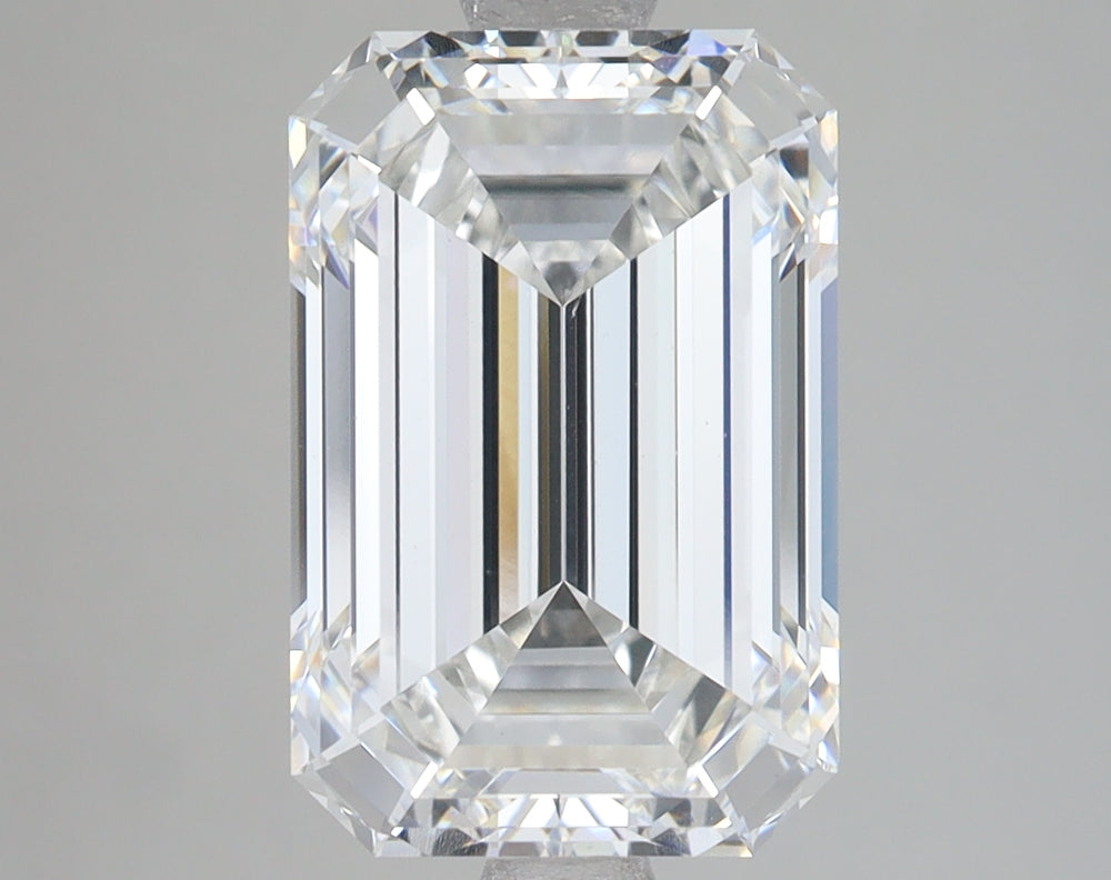 5.09 Carat Emerald Lab Diamond with  Cut Diamond in 14KT  view 1
