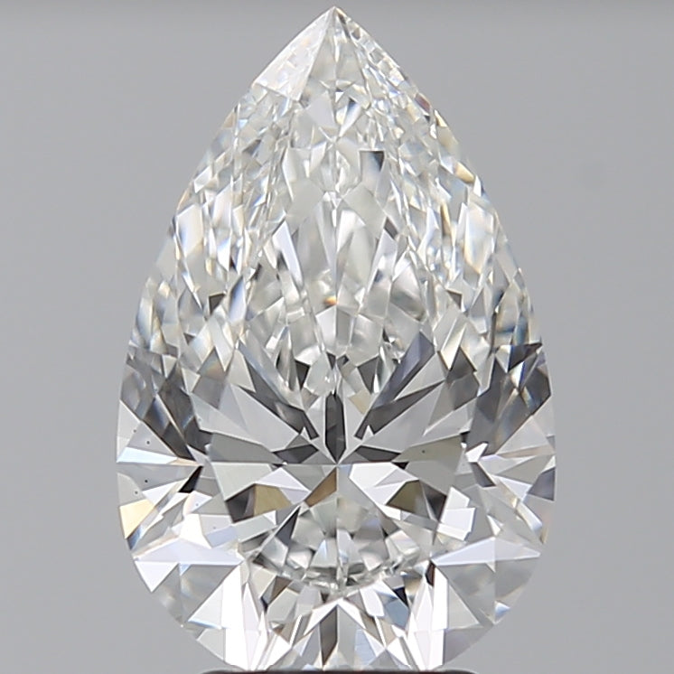 3.57 Carat Pear Lab Diamond with  Cut Diamond in 14KT  view 1
