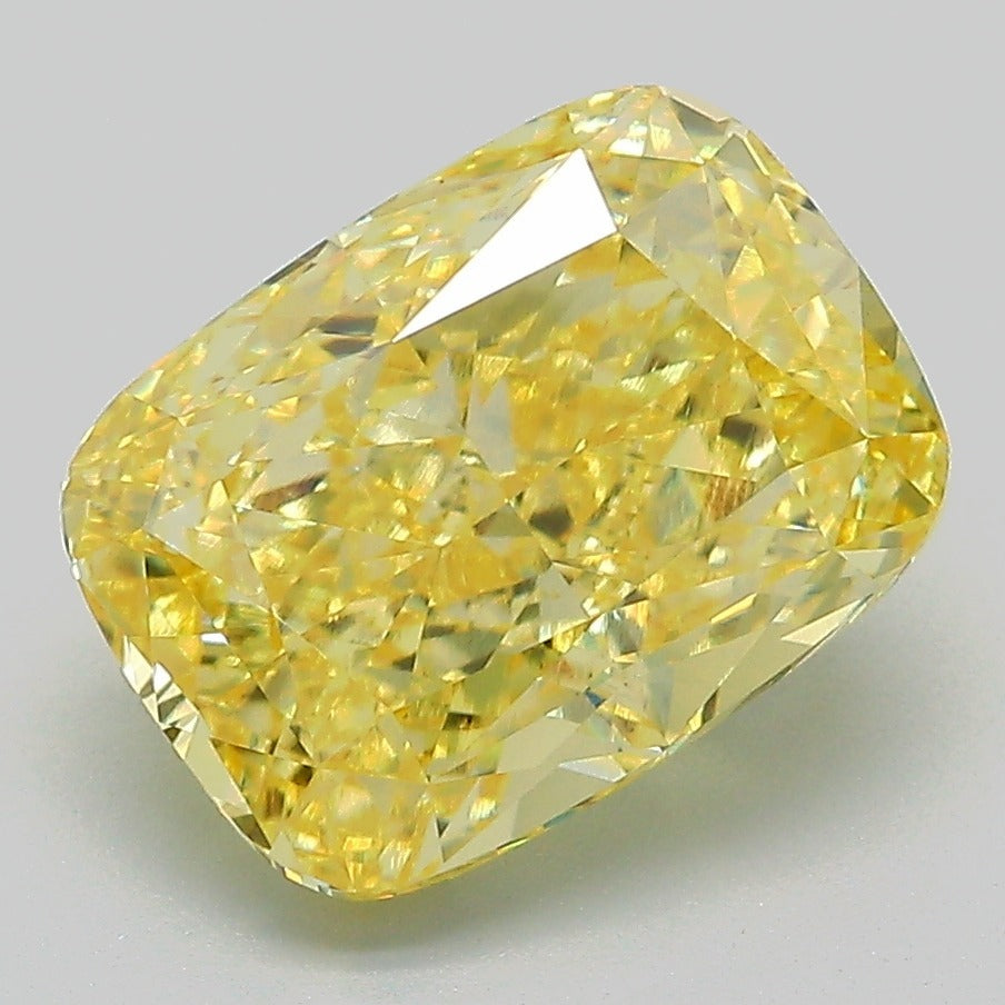 4.03 Carat Cushion Lab Diamond with  Cut Diamond in 14KT  view 1

