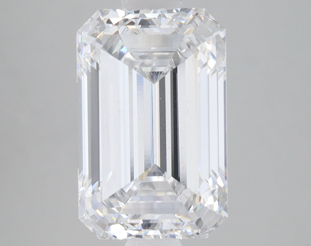 3.66 Carat Emerald Lab Diamond with  Cut Diamond in 14KT  view 1
