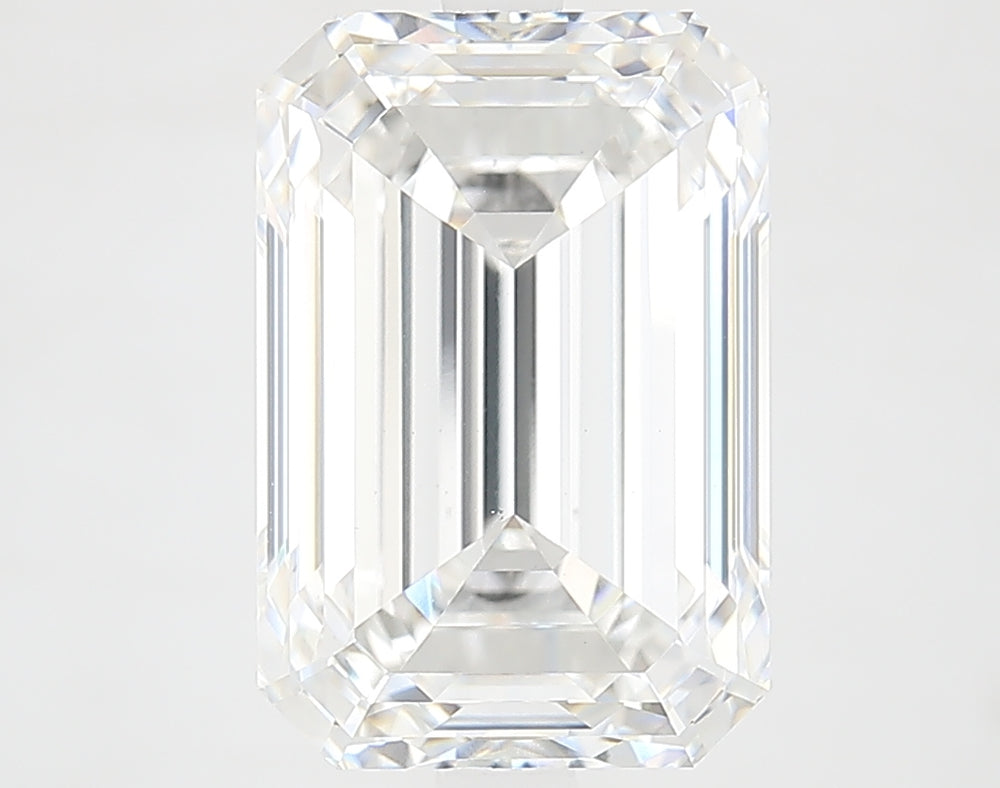 5.46 Carat Emerald Lab Diamond with  Cut Diamond in 14KT  view 1
