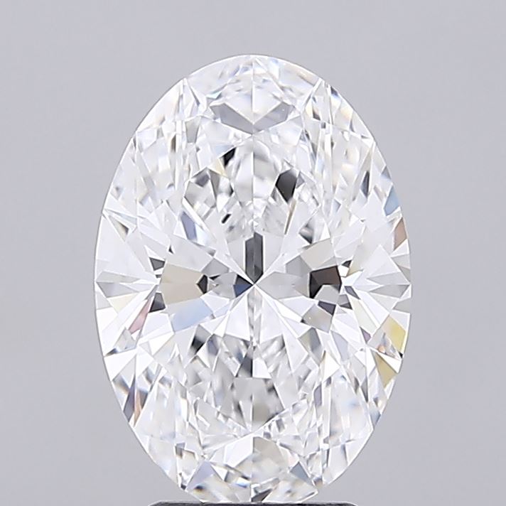 3.74 Carat Oval Lab Diamond with  Cut Diamond in 14KT  view 1
