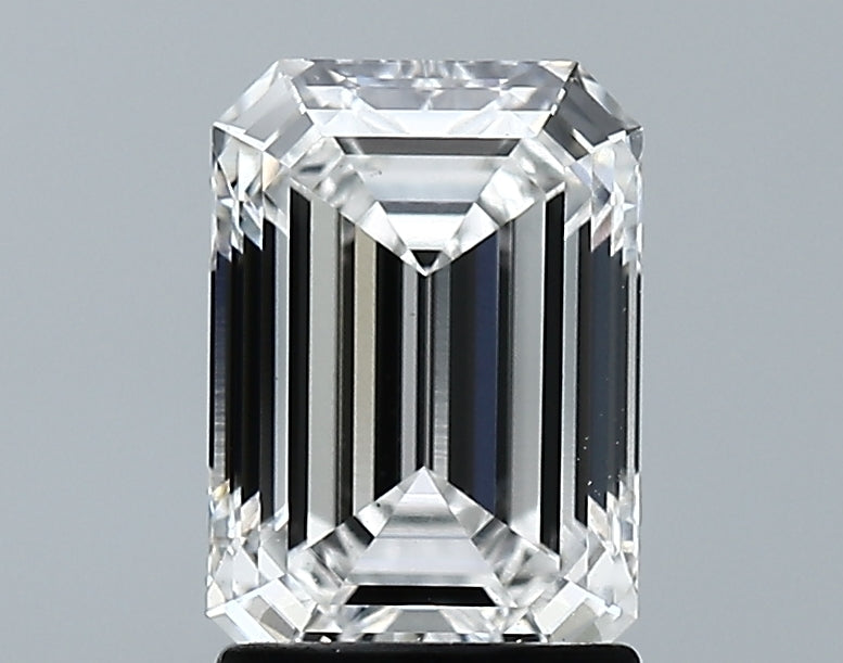 1.85 Carat Emerald Lab Diamond with  Cut Diamond in 14KT  view 1
