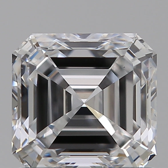 1.0 Carat Asscher Lab Diamond with  Cut Diamond in 14KT  view 1
