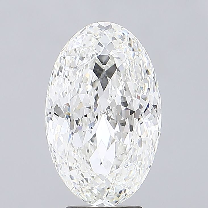 5.81 Carat Oval Lab Diamond with  Cut Diamond in 14KT  view 1
