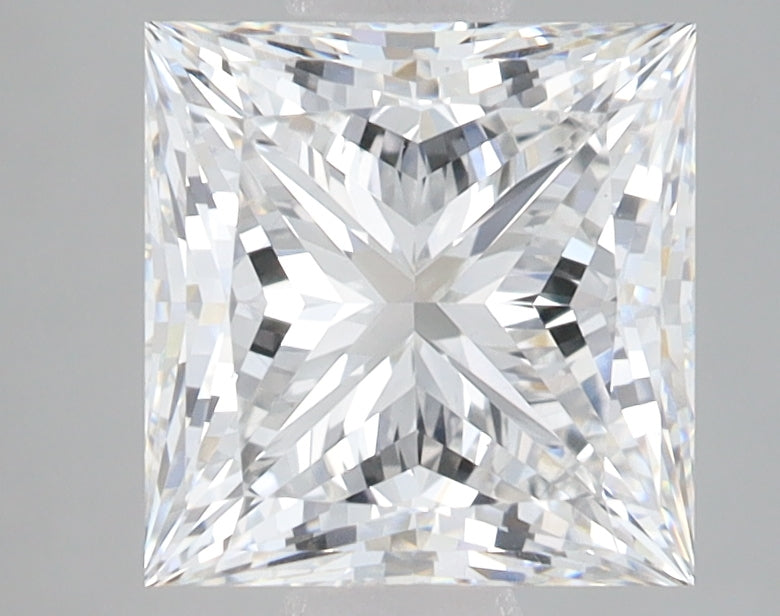 2.87 Carat Princess Lab Diamond with  Cut Diamond in 14KT  view 1
