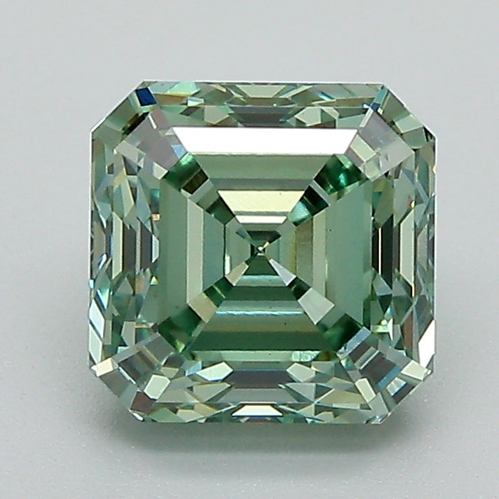 2.18 Carat Emerald Lab Diamond with  Cut Diamond in 14KT  view 1
