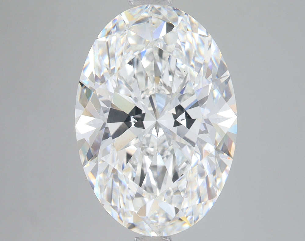 6.67 Carat Oval Lab Diamond with  Cut Diamond in 14KT  view 1
