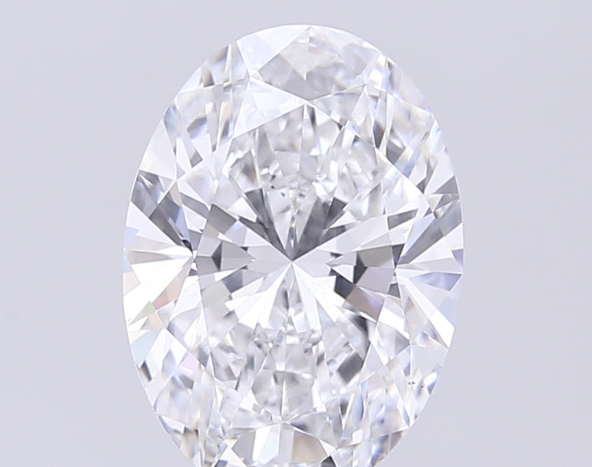 4.06 Carat Oval Lab Diamond with  Cut Diamond in 14KT  view 1
